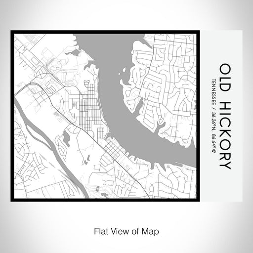 Rendered View of Old Hickory Tennessee Map on 20oz Stainless Steel Insulated Bottle with Bamboo Top with printed classic style map