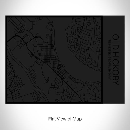 Rendered View of Old Hickory Tennessee Map on 20oz Stainless Steel Insulated Bottle with Bamboo Top in Matte Black with printed Tactile Lines Map in Black