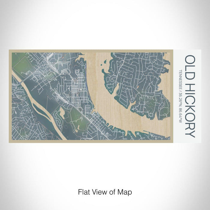 Rendered View of Old Hickory Tennessee Map on 17oz Stainless Steel Insulated Bottle with printed afternoon style map