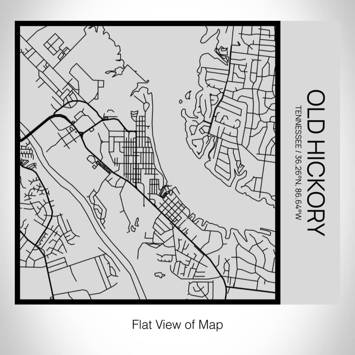 Rendered View of Old Hickory Tennessee Map on 17oz Stainless Steel Insulated Tumbler in Tactile Lines with Succulent in Background