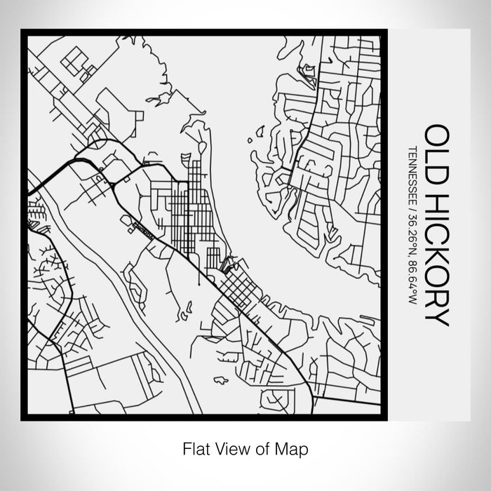 Rendered View of Old Hickory Tennessee Map on 17oz Stainless Steel Insulated Tumbler in Matte White with Tactile Lines