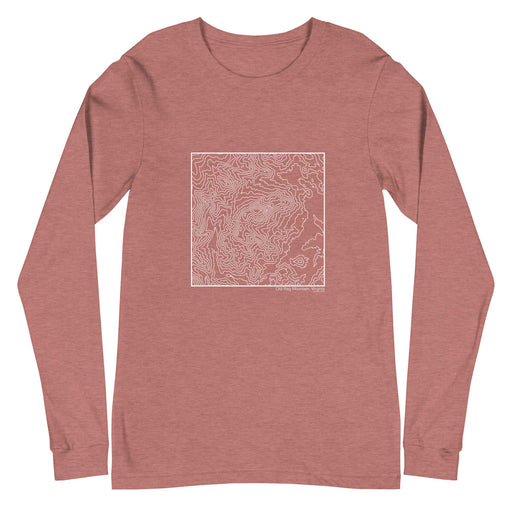 Old Rag Mountain Virginia Topographic  Map Unisex Long-Sleeve T-shirt with City inscription in Heather Mauve