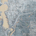 Olympia Washington Map Print in Afternoon Style Zoomed In Close Up Showing Details