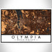 Olympia Washington Map Print Landscape Orientation in Ember Style With Shaded Background