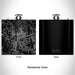 Rendered View of Olympia Washington Map Engraving on 6oz Stainless Steel Flask in Black