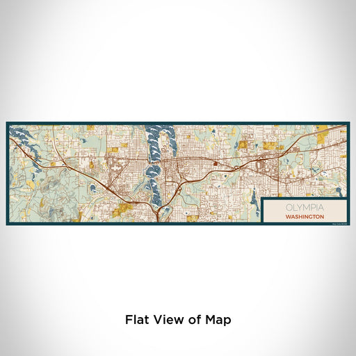 Flat View of Map Custom Olympia Washington Map Enamel Mug in Woodblock