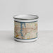 Front View Custom Olympia Washington Map Enamel Mug in Woodblock