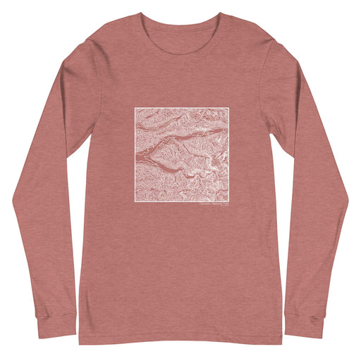Olympic National Park Topographic  Map Unisex Long-Sleeve T-shirt with City inscription in Heather Mauve
