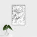 16x24 Olympic Valley California Map Print Portrait Orientation in Classic Style With Tropical Plant Leaves in Water