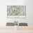 24x36 Olympic Valley California Map Print Lanscape Orientation in Woodblock Style Behind 2 Chairs Table and Potted Plant