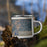 Right View Custom Olympic Valley California Map Enamel Mug in Afternoon on Grass With Trees in Background