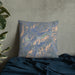 Custom Olympic Valley California Map Throw Pillow in Afternoon on Bedding Against Wall
