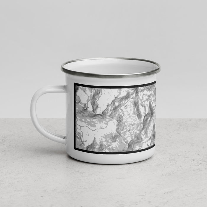 Left View Custom Olympic Valley California Map Enamel Mug in Classic