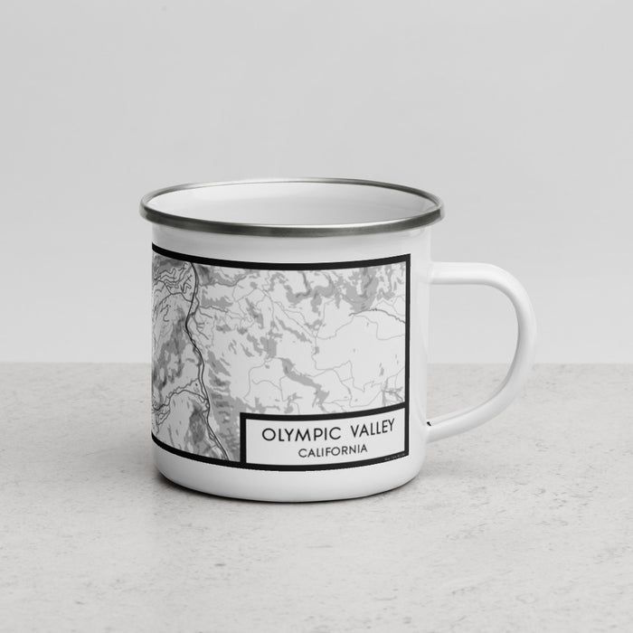 Right View Custom Olympic Valley California Map Enamel Mug in Classic