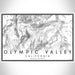 Olympic Valley California Map Print Landscape Orientation in Classic Style With Shaded Background