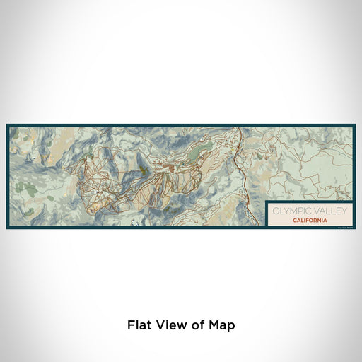 Flat View of Map Custom Olympic Valley California Map Enamel Mug in Woodblock