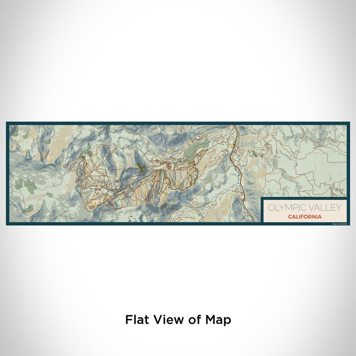 Flat View of Map Custom Olympic Valley California Map Enamel Mug in Woodblock