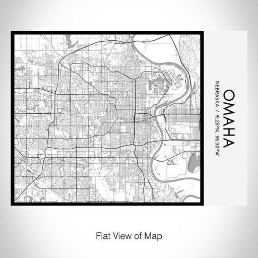 Rendered View of Omaha Nebraska Map on 20oz Stainless Steel Insulated Bottle with Bamboo Top with printed classic style map