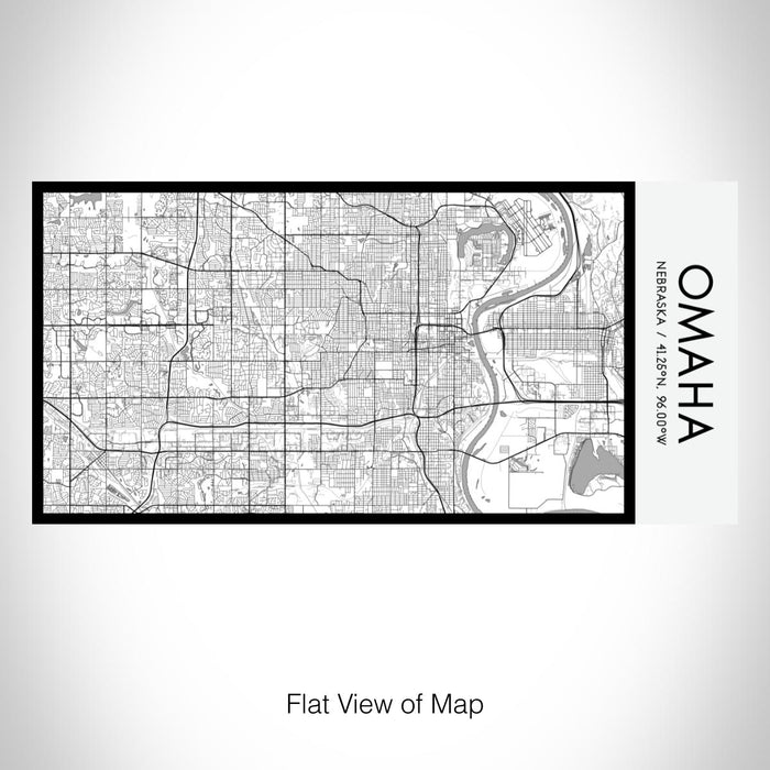 Rendered View of Omaha Nebraska Map on 17oz Stainless Steel Insulated Bottle with printed classic style map