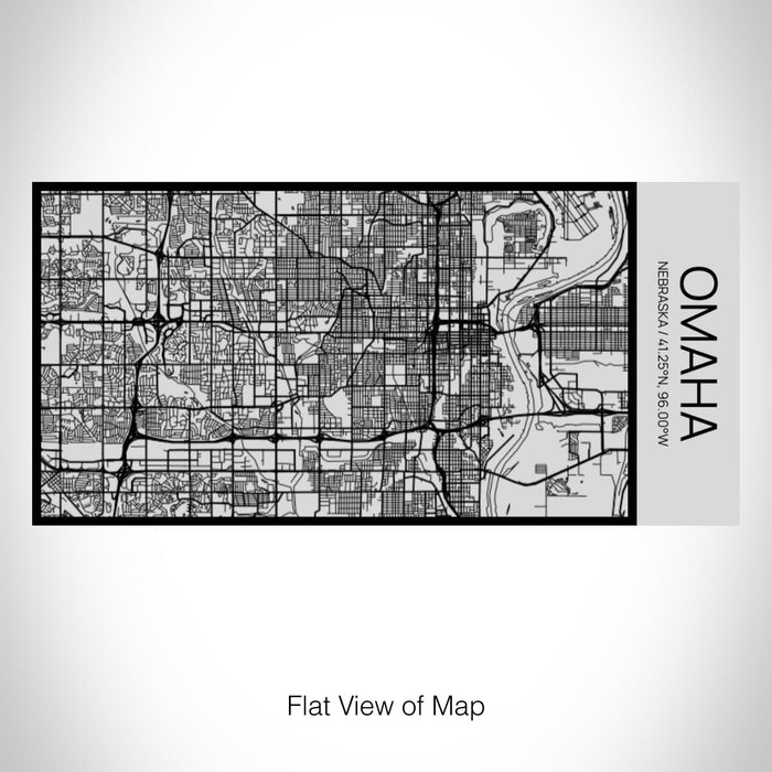 Rendered View of Omaha Nebraska Map on 17oz Stainless Steel Insulated Cola Bottle in Stainless