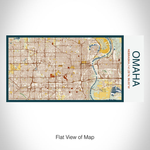 Rendered View of Omaha Nebraska Map on 17oz Stainless Steel Insulated Bottle with printed woodblock style map