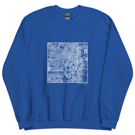 Omaha Nebraska  Map Unisex Crewneck Sweater with City inscription in Royal Blue