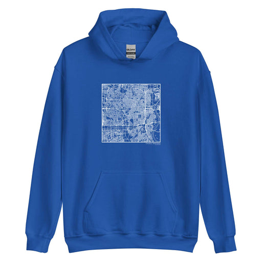 Omaha Nebraska  Map Unisex Hoodie Sweater with City inscription in Royal Blue
