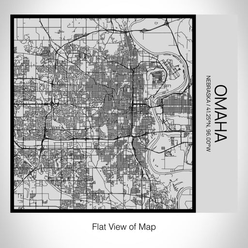 Rendered View of Omaha Nebraska Map on 17oz Stainless Steel Insulated Tumbler in Tactile Lines with Succulent in Background