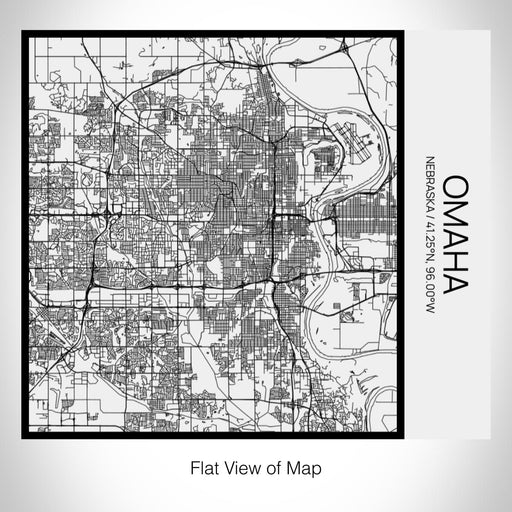 Rendered View of Omaha Nebraska Map on 17oz Stainless Steel Insulated Tumbler in Matte White with Tactile Lines