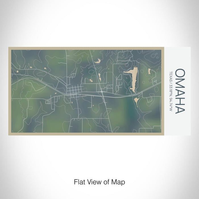 Rendered View of Omaha Texas Map on 17oz Stainless Steel Insulated Bottle with printed afternoon style map