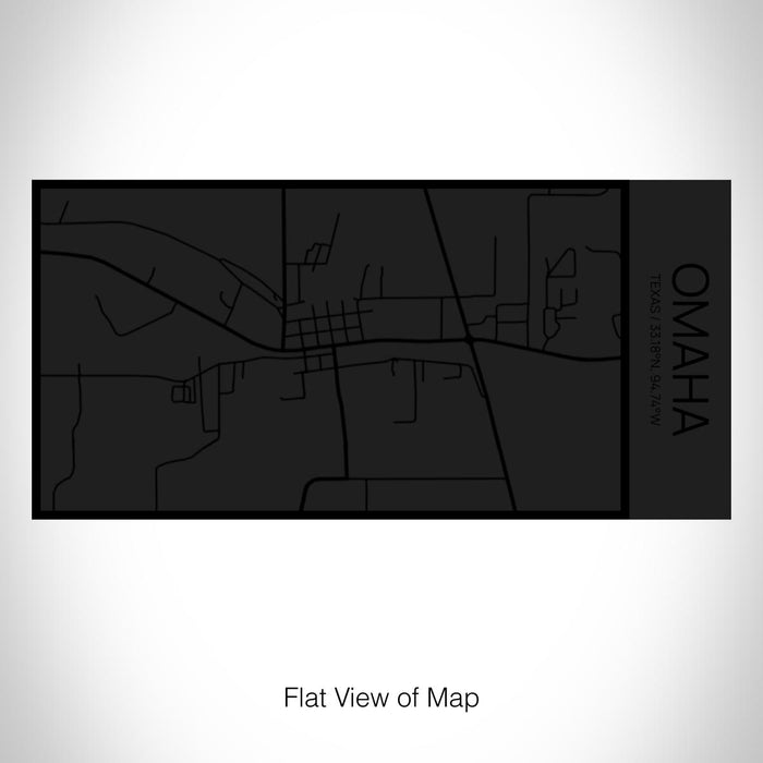 Rendered View of Omaha Texas Map on 17oz Stainless Steel Insulated Cola Bottle in Stainless in Matte Black
