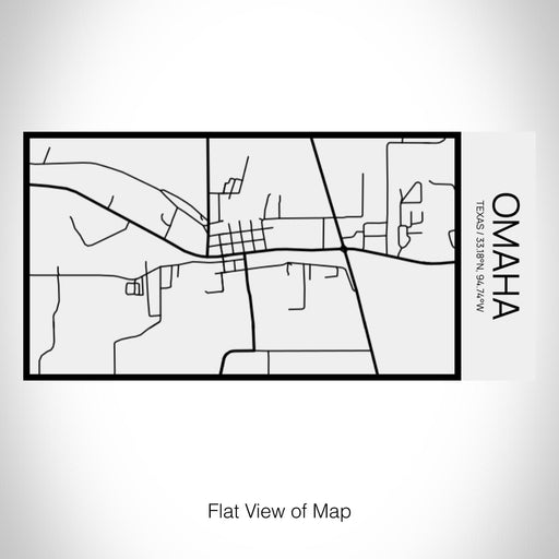 Rendered View of Omaha Texas Map on 17oz Stainless Steel Insulated Cola Bottle in Stainless in Matte White