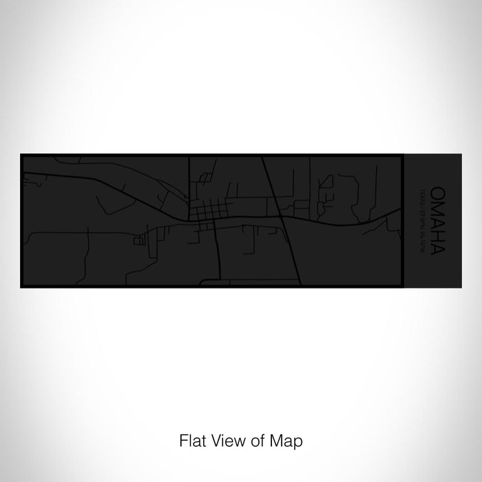 Rendered View of Omaha Texas Map on 10oz Stainless Steel Insulated Cup in Matte Black with Sliding Lid