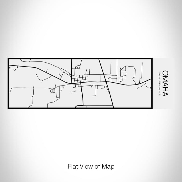 Rendered View of Omaha Texas Map on 10oz Stainless Steel Insulated Cup in Matte White with Sliding Lid
