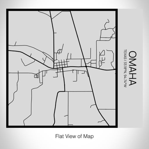 Rendered View of Omaha Texas Map on 17oz Stainless Steel Insulated Tumbler in Tactile Lines with Succulent in Background