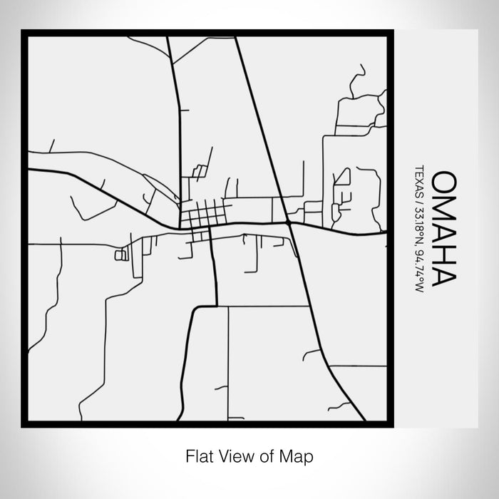Rendered View of Omaha Texas Map on 17oz Stainless Steel Insulated Tumbler in Matte White with Tactile Lines