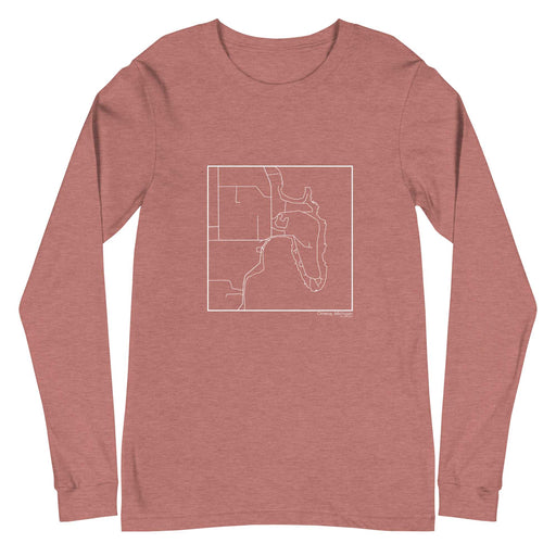 Omena Michigan  Map Unisex Long-Sleeve T-shirt with City inscription in Heather Mauve