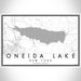 Oneida Lake New York Map Print Landscape Orientation in Classic Style With Shaded Background