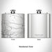 Rendered View of Oneida Lake New York Map Engraving on 6oz Stainless Steel Flask