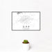 12x18 Opp Alabama Map Print Landscape Orientation in Classic Style With Small Cactus Plant in White Planter