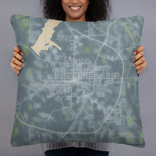 Person holding 22x22 Custom Opp Alabama Map Throw Pillow in Afternoon