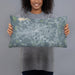 Person holding 20x12 Custom Opp Alabama Map Throw Pillow in Afternoon