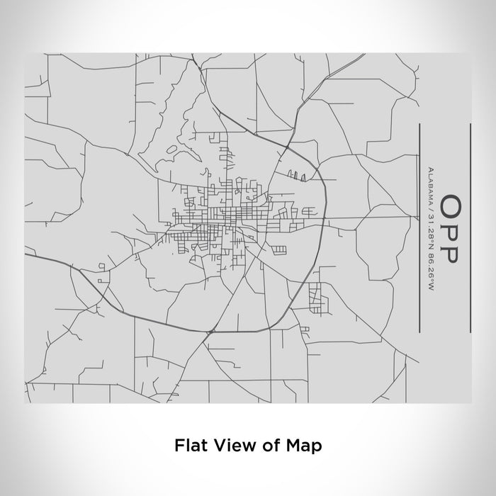 Rendered View of Opp Alabama Map Engraving on 20oz Stainless Steel Insulated Bottle with Bamboo Top