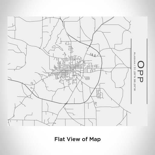 Rendered View of Opp Alabama Map Engraving on 20oz Stainless Steel Insulated Bottle with Bamboo Top in White