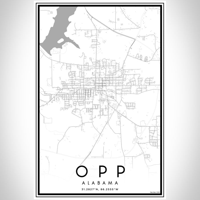 Opp Alabama Map Print Portrait Orientation in Classic Style With Shaded Background