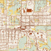 Opp Alabama Map Print in Woodblock Style Zoomed In Close Up Showing Details