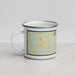 Left View Custom Opp Alabama Map Enamel Mug in Woodblock