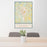 24x36 Orangeburg South Carolina Map Print Portrait Orientation in Woodblock Style Behind 2 Chairs Table and Potted Plant