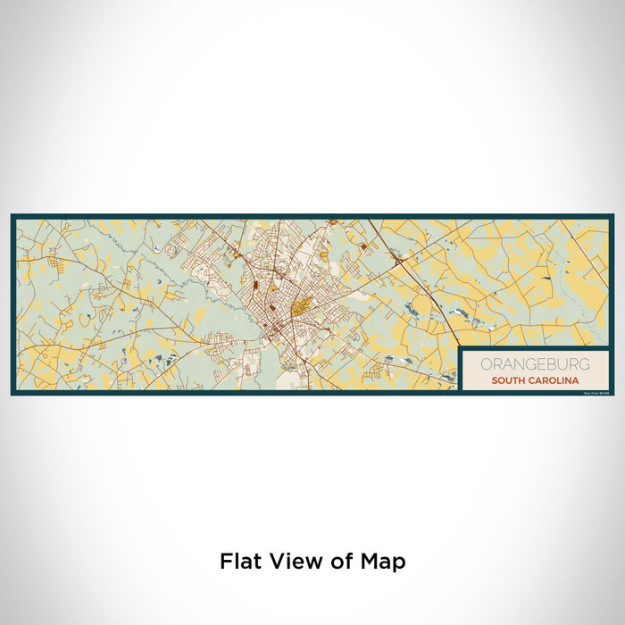 Flat View of Map Custom Orangeburg South Carolina Map Enamel Mug in Woodblock