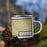 Right View Custom Orangeburg South Carolina Map Enamel Mug in Woodblock on Grass With Trees in Background